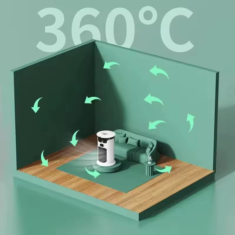 USB Portable Water-Cooled Multifunctional Air Conditioner Fan Mute Summer Cool for Office & Car Plastic Battery-Powered