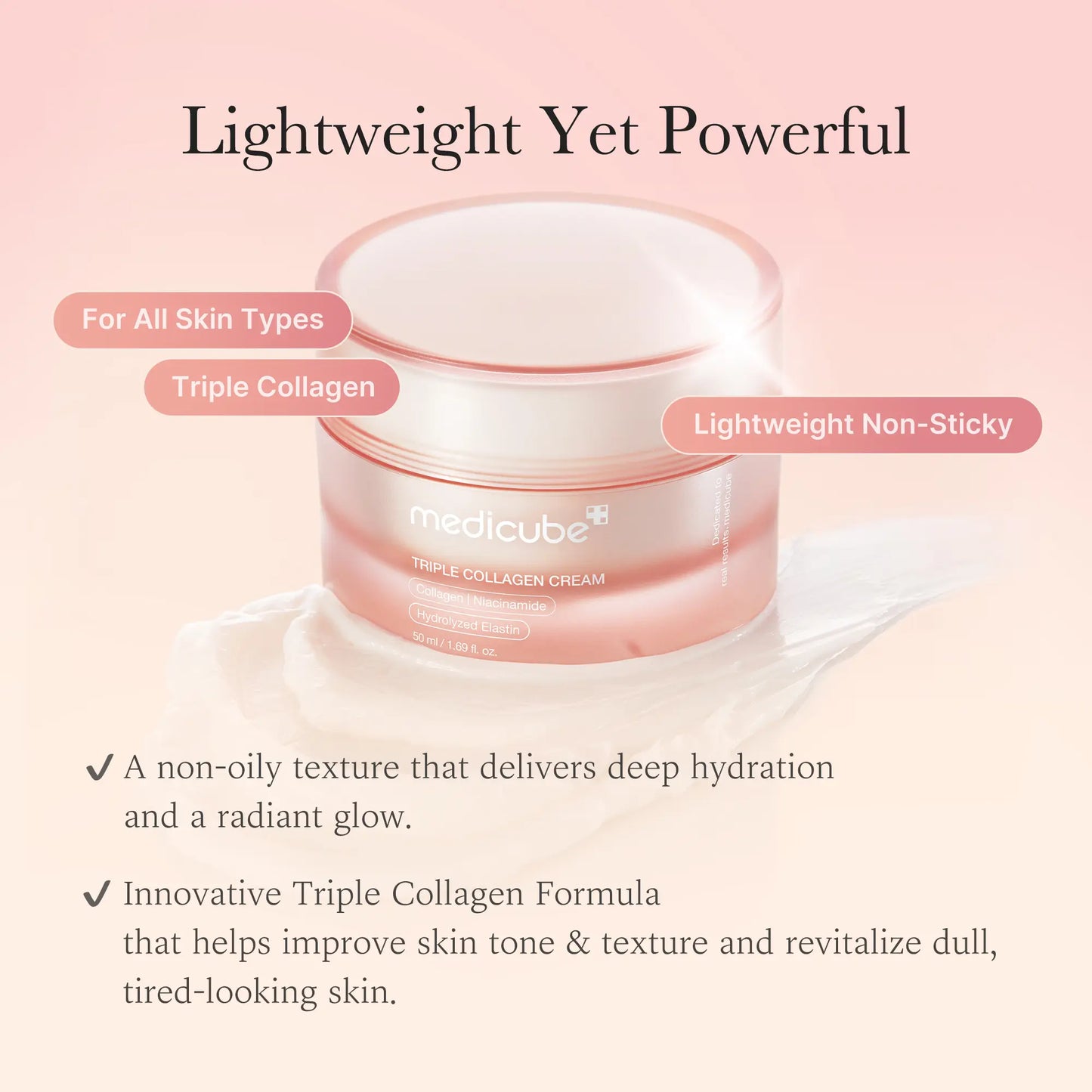 [Medicube] Triple Collagen Cream (Collagen+Hyaluronic Acid+Niacinamide+Shea Butter) L Hydrating Moisturizer