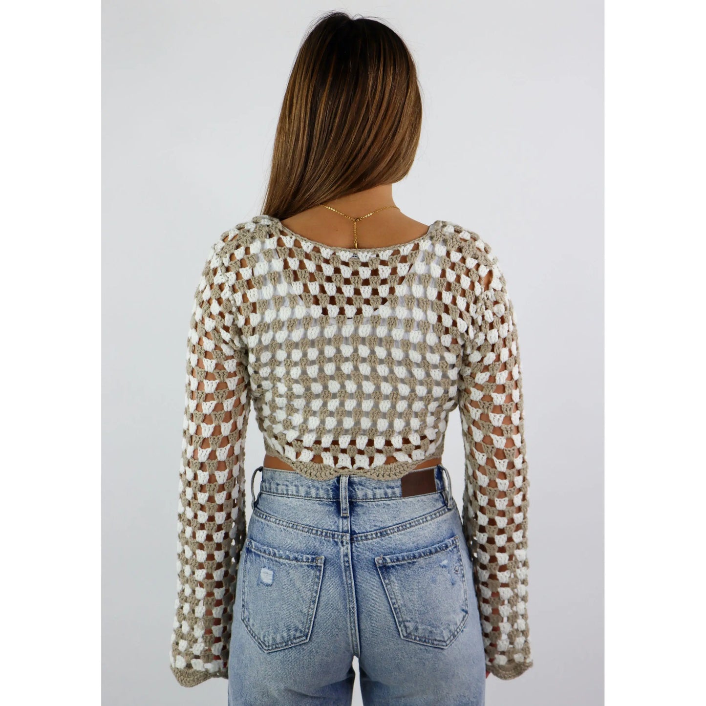 Be like You Sweater V2 ★ Tan & White Checkered