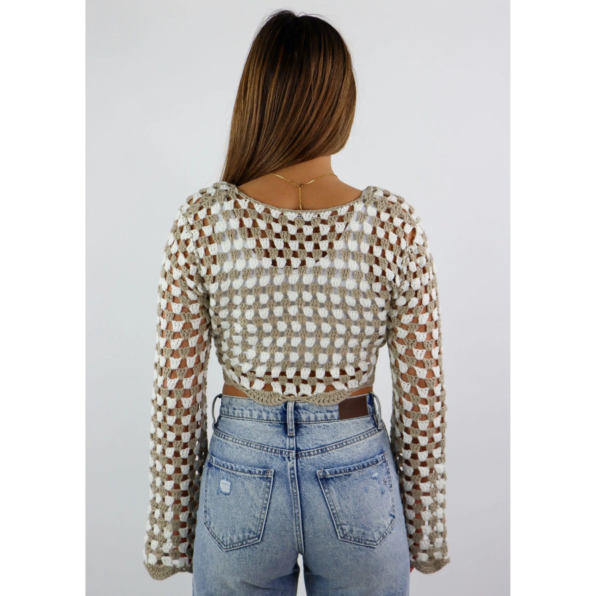 Be like You Sweater V2 ★ Tan & White Checkered