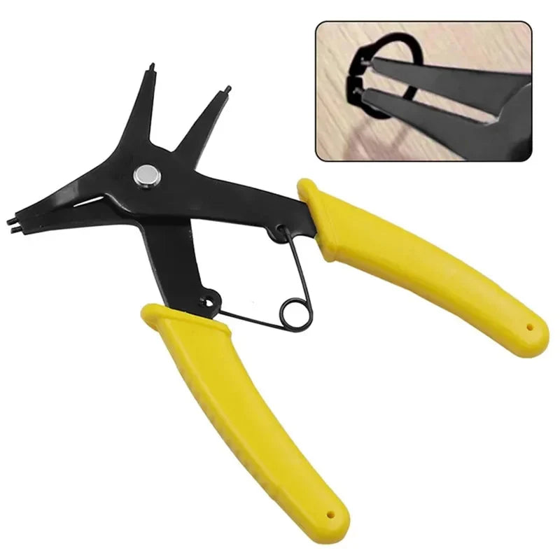 Internal and External Spring-Loaded Pliers Dual-Purpose Snap Rings 2-In-1 Mounting and Dismounting Tools Hardware