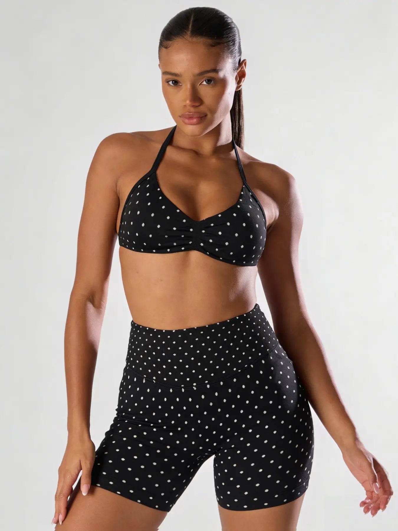 New Print Plain Women'S Sportswear Set, High-Waisted Tank Top & above Knee Shorts, Yoga Fitness Running, All Seasons Wear, Yoga Clothes Set
