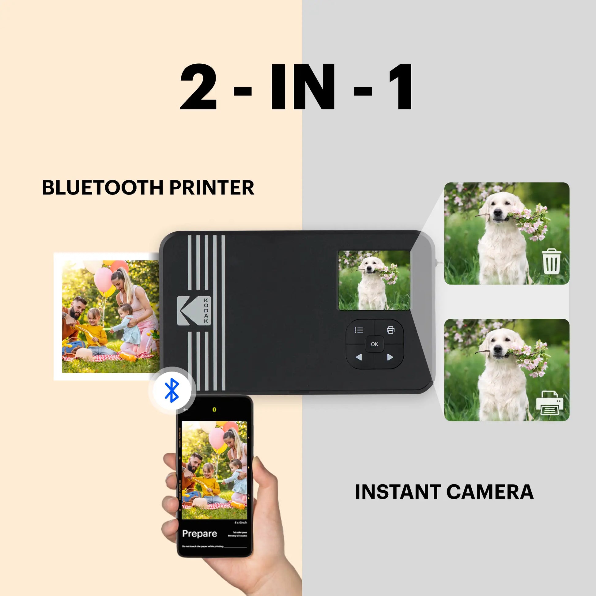 KODAK Mini Shot 3 Retro 4PASS 2-In-1 Instant Digital Camera and Photo Printer (3X3 Inches)