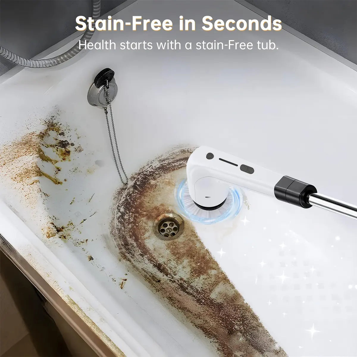 Electric Spin Scrubber Cordless Shower Cleaner with 8 Replaceable Brush Heads,3-Length Extendable Handle,Dual Speed,Ipx7 Waterproof LED Display for Bathroom,Kitchen,Tub,Tile,Car & More,2026 Upgraded Spin Scrubber Brush for Mother’S Day Gift