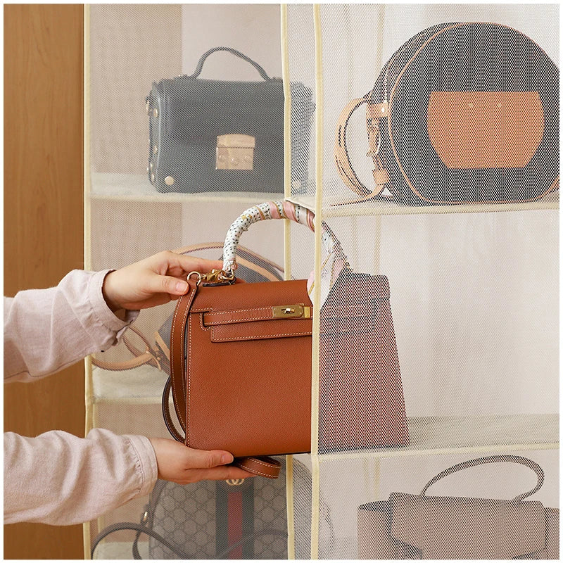 Handbag Hanging Organizer Hanging Wardrobe Organizer Three-Dimensional Storage Hanging Bag Handbag Organizer for Closet