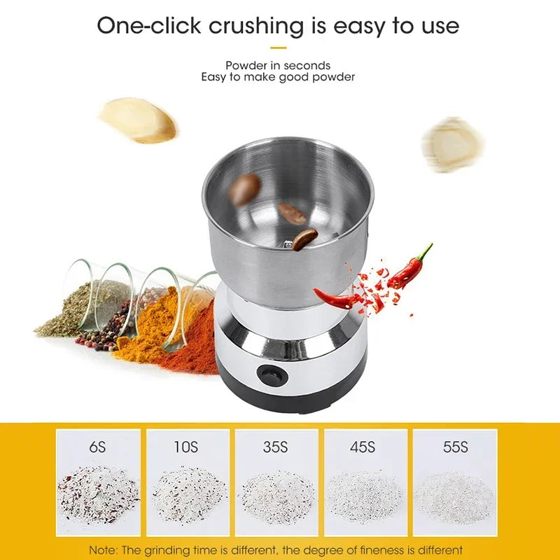 Mini Electric Grinder 300Ml Ultrafine Pulverizer for Baby Food Coffee Spice Pepper Grain Mill with 2/4 Blades for Household Use