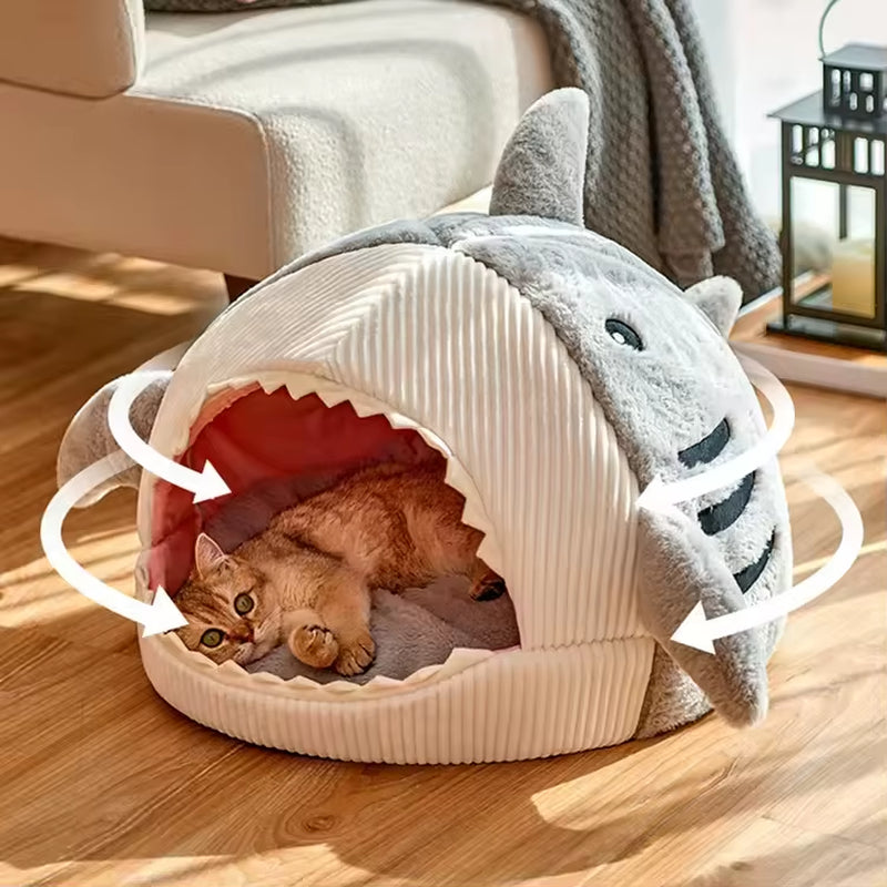 Wholesale Custom Luxury Modern Winter round Shape Soft Plush Cat Nest Bed Large Non-Slip Bottom Warm Pet Dog Calming House