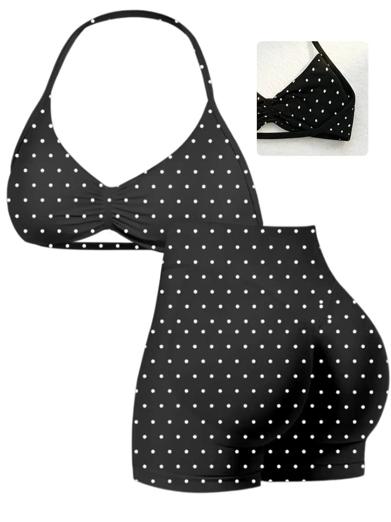 New Print Plain Women'S Sportswear Set, High-Waisted Tank Top & above Knee Shorts, Yoga Fitness Running, All Seasons Wear, Yoga Clothes Set