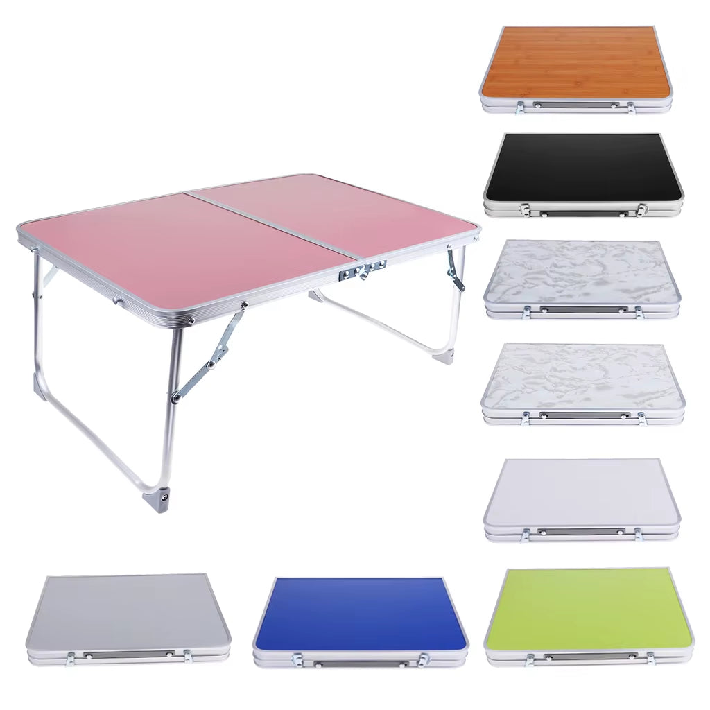 Aluminum Camping Folding Table Portable Breakfast Serving Tray Lightweight Bed Desk for Eating Outdoor Picnic Table for Camping