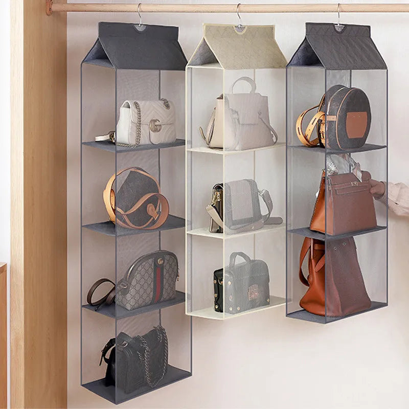 Handbag Hanging Organizer Hanging Wardrobe Organizer Three-Dimensional Storage Hanging Bag Handbag Organizer for Closet