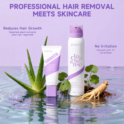 Bikini Pain-Free Hair Removal Cream for Sensitive Skin, Hypoallergenic Formula-Gentle & Fast-Acting Depilatory with Citrus Scent, Aloe & Hyaluronic Acid for Soothing Care, Suitable for Men & Women