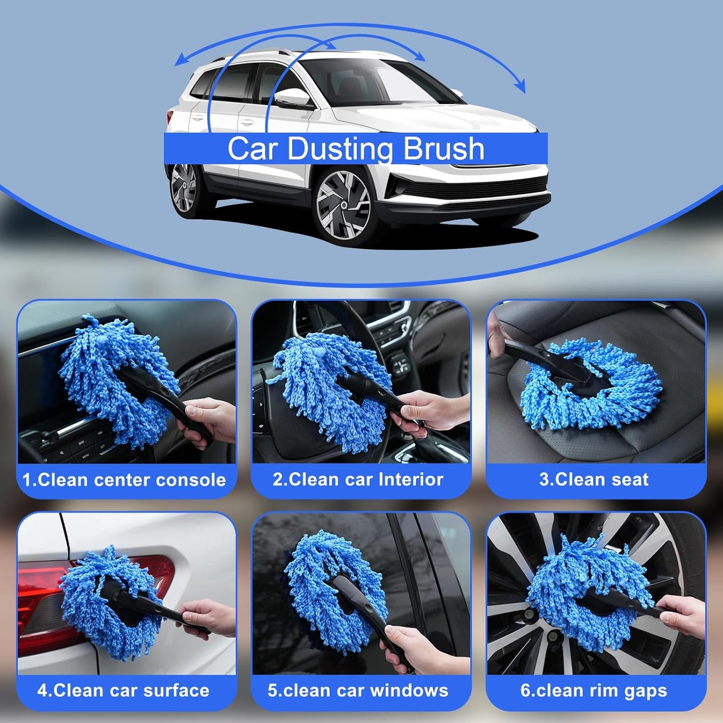 Windshield Cleaner Tool, 14Pcs Car Interior Cleaning Kit, Car Detailing Kit Interior Cleaner, Car Detailing Brushes, Car Cleaning Gel, inside Cleaning Supplies Accessories for Women Men