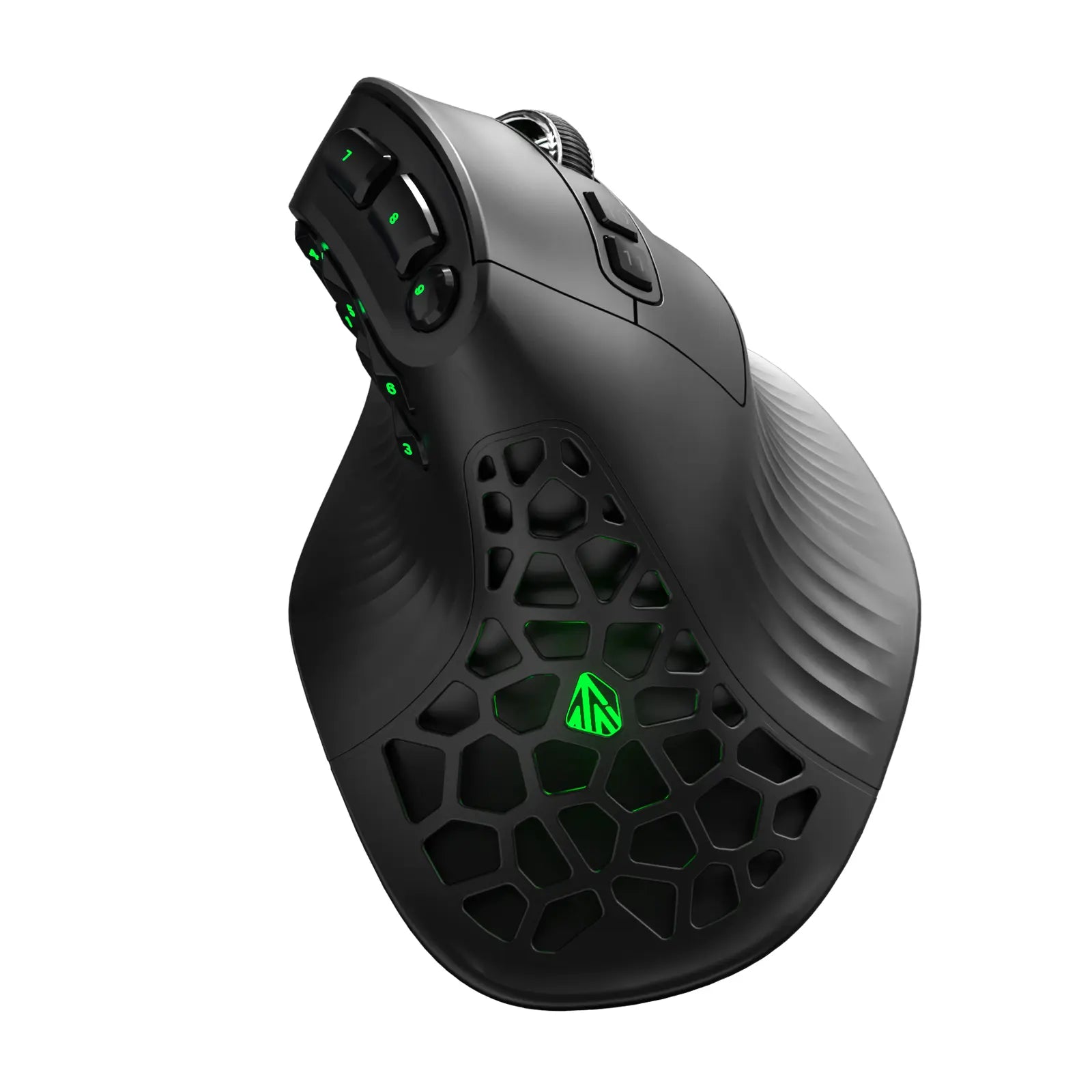 SOLAKAKA E9 Ergonomic Vertical MMO Gaming Mouse PAW3311 248000 DPI Tri-Mode Ergonomic Wireless with 10 Side Buttons PAW3311 RGB for PC Mac Ergonomic Budget Bluetooth Vertical Mouse Home Office Desk Accessory