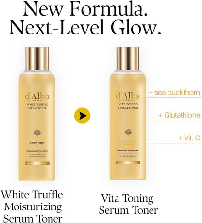White Truffle Moisturizing Vita Toning Serum Toner, Glass Skin with Double Vitamin Skincare, Face Moisturizer, Korean Skin Care (180Ml)