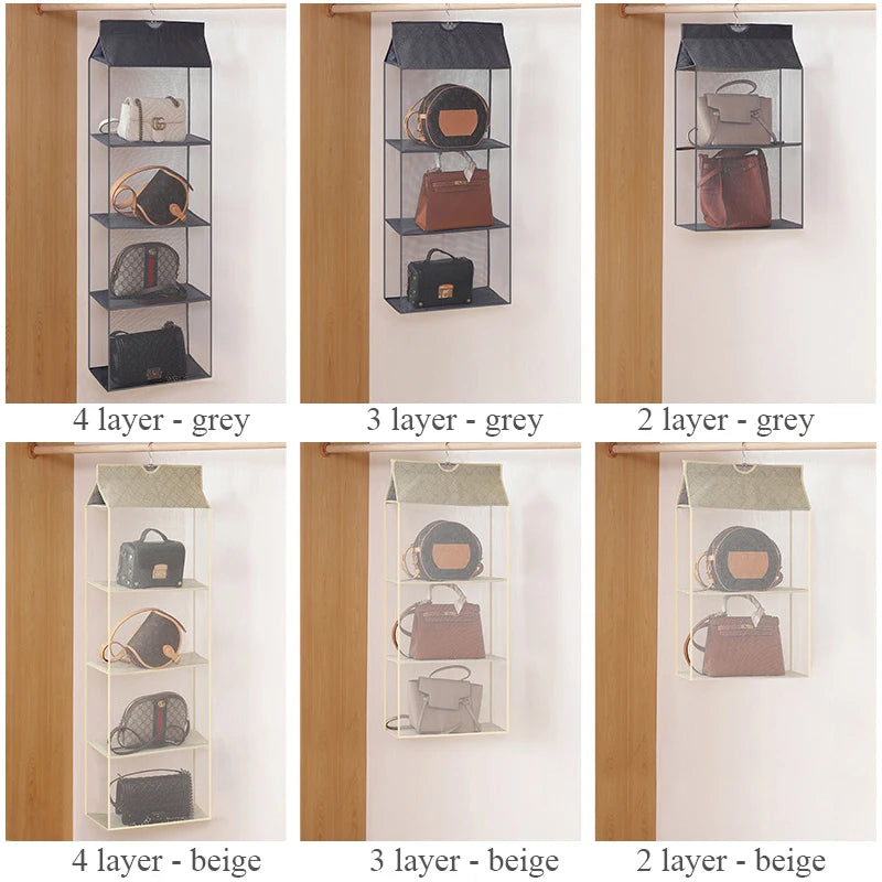 Handbag Hanging Organizer Hanging Wardrobe Organizer Three-Dimensional Storage Hanging Bag Handbag Organizer for Closet