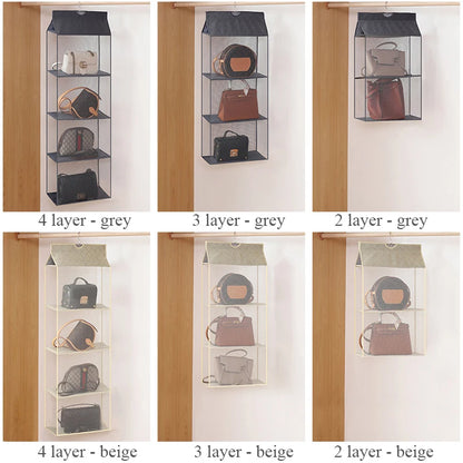 Handbag Hanging Organizer Hanging Wardrobe Organizer Three-Dimensional Storage Hanging Bag Handbag Organizer for Closet