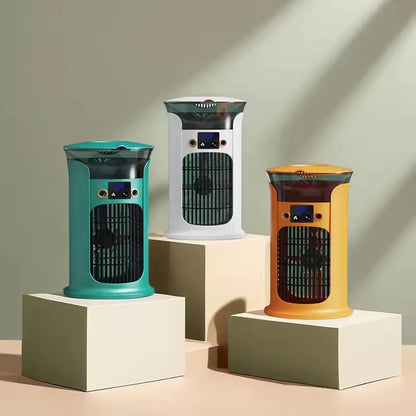 USB Portable Water-Cooled Multifunctional Air Conditioner Fan Mute Summer Cool for Office & Car Plastic Battery-Powered