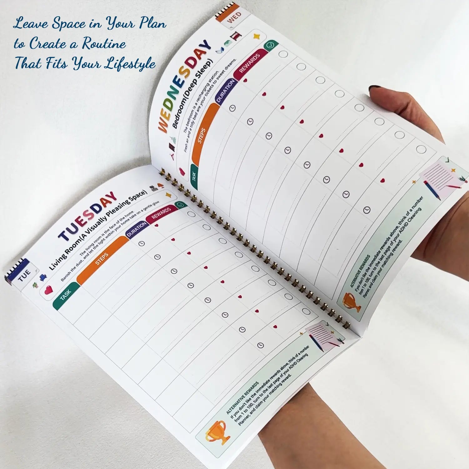 2026 ADHD Cleaning Planner & Declutter Workbook for Adults an Kids – Daily, Weekly, Monthly & Seasonal Cleaning Checklists with Reward System, Time Blocking, Habit Tracker & Home Organization Routine Beautiful Design