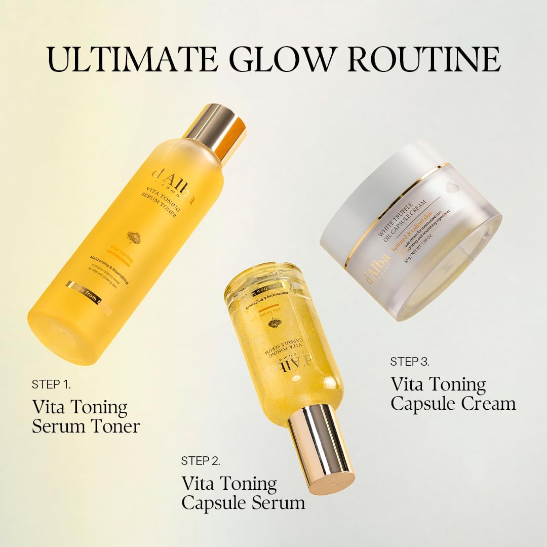 White Truffle Moisturizing Vita Toning Serum Toner, Glass Skin with Double Vitamin Skincare, Face Moisturizer, Korean Skin Care (180Ml)