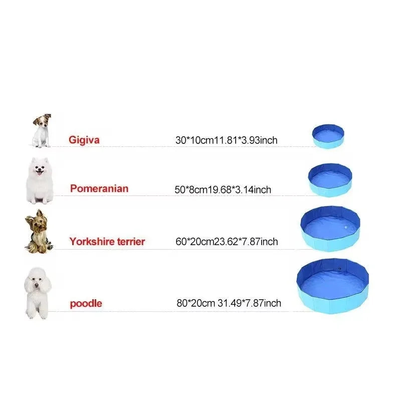 Portable Foldable Outdoor Pet Cleaning Pool - Hard Plastic Swimming & Bathing Tub - Ideal for Pet Baths & Kiddie Fun