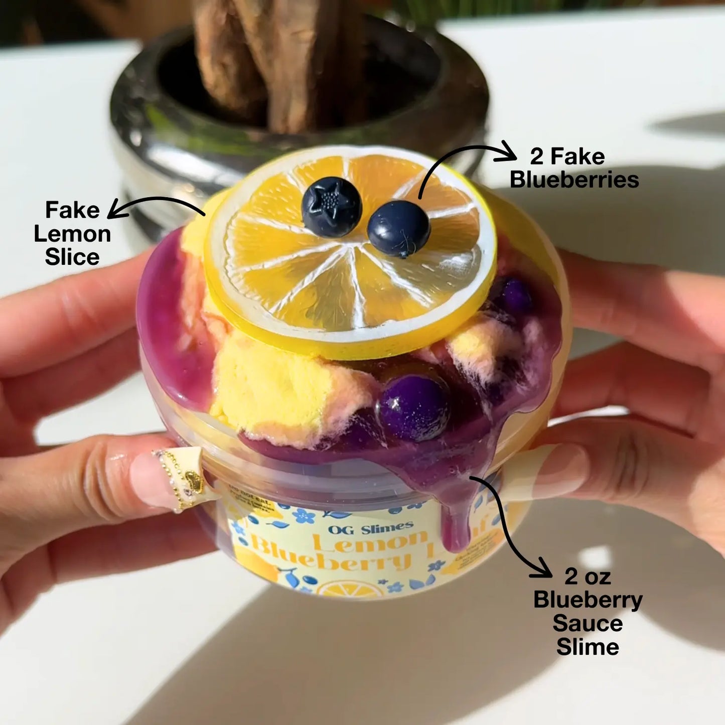 Lemon Blueberry Loaf - OG Slimes 7 Oz Cloud Creme Slime