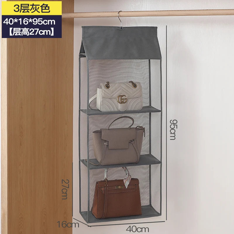 Handbag Hanging Organizer Hanging Wardrobe Organizer Three-Dimensional Storage Hanging Bag Handbag Organizer for Closet