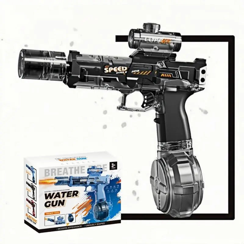 Adult and Children'S Electric Water Guns, Summervibes,Automatic High-Power Water Guns, Swimming Pool Toys,Summervibes,Beach Electric Water Guns, Realistic Muzzle Flames.