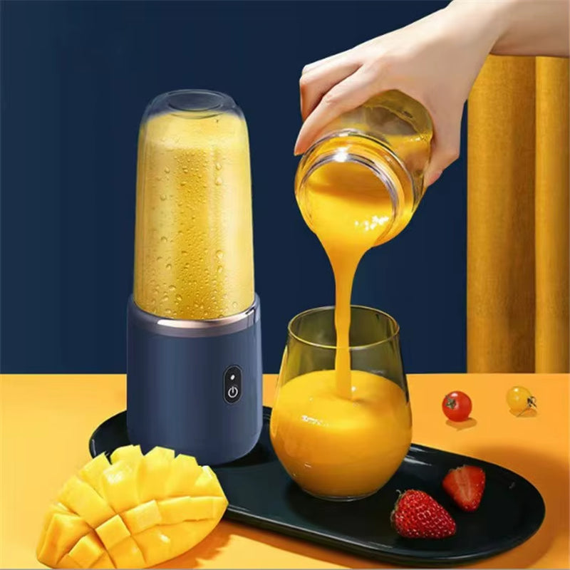 400ML Kitchen Tool Portable Small Electric Juicer Stainless Steel Blade Cup Juicer Fruit Automatic Smoothie Blender