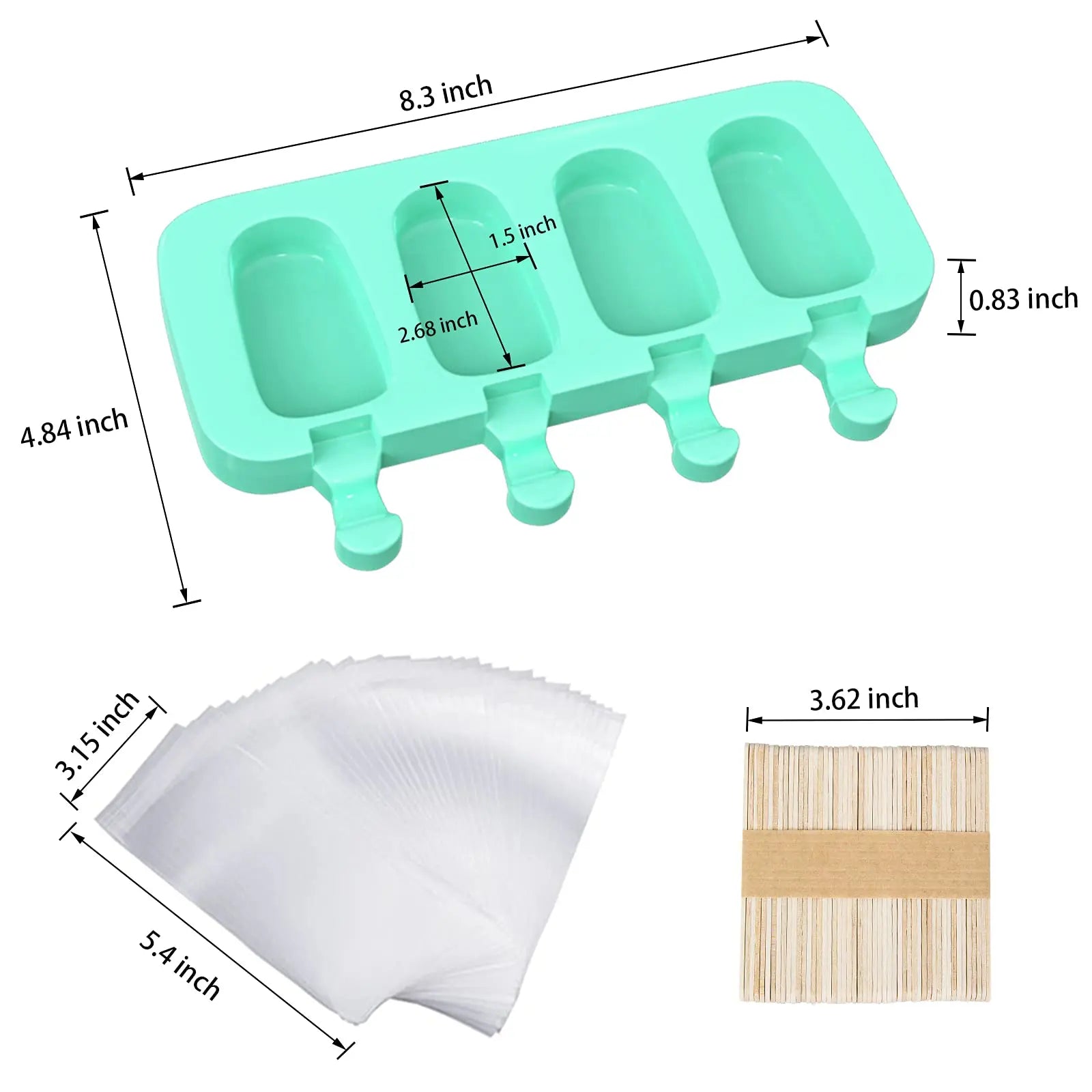 Popsicles Molds, 2 Pack Homemade Cake Pop Molds, Reusable Silicone Ice Pop Cream/ Cakesicle Maker Molds