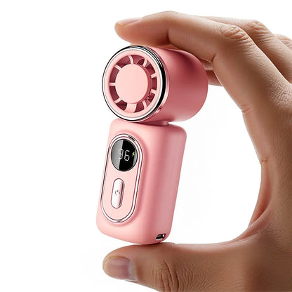 Clip on Mini Fan Cooling Compress, Portable Handheld Fan,5-Speeds, 3000Mah Long Battery. Wearable Clip for Umbrella and Bags. Small Rechargeable Personal Fan for Summer Camping and Outdoor Stroller,Travel Protection Usb