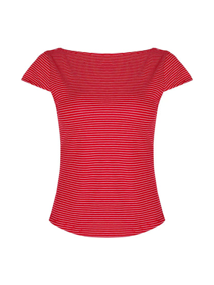 Striped Backless Short Sleeve Fitted T-Shirt Casual Chic Minimalist Summer Top Women'S Fashion Tee Womenswear