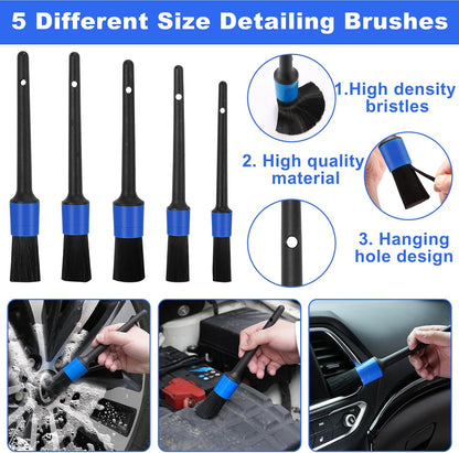 Windshield Cleaner Tool, 14Pcs Car Interior Cleaning Kit, Car Detailing Kit Interior Cleaner, Car Detailing Brushes, Car Cleaning Gel, inside Cleaning Supplies Accessories for Women Men