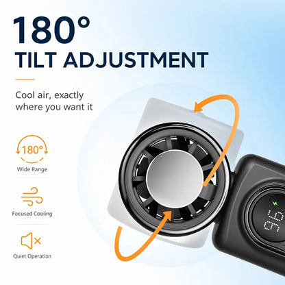 Clip on Mini Fan Cooling Compress, Portable Handheld Fan,5-Speeds, 3000Mah Long Battery. Wearable Clip for Umbrella and Bags. Small Rechargeable Personal Fan for Summer Camping and Outdoor Stroller,Travel Protection Usb