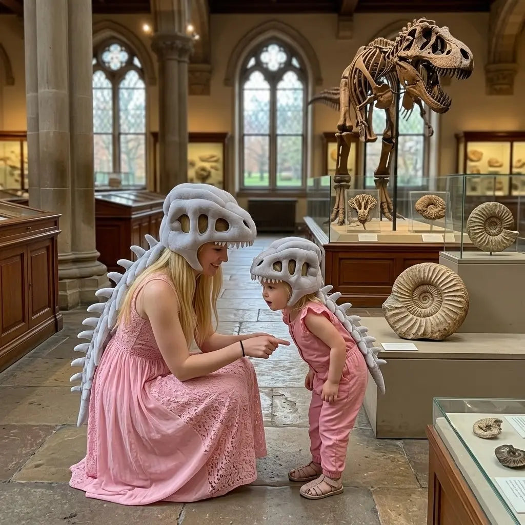 Dinosaur Skeleton Headband & Plush Cosplay Pillow – Halloween & Party Fun, Wearable Role-Playing Accessory, Photo Prop, Soft Decoration, Creative Gift for Kids, Families & Dino Fans