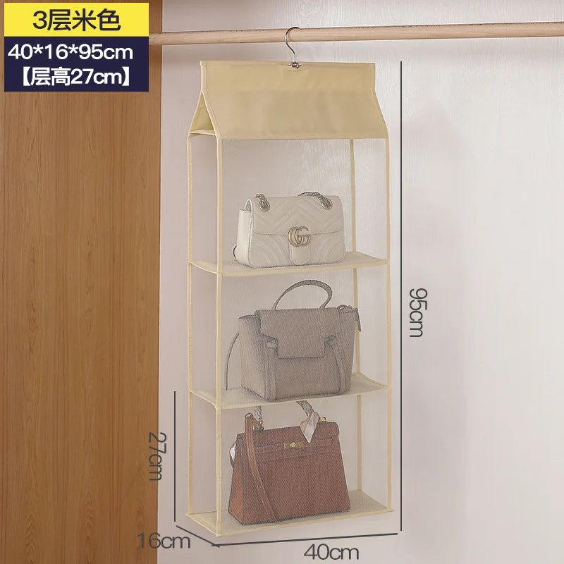 Handbag Hanging Organizer Hanging Wardrobe Organizer Three-Dimensional Storage Hanging Bag Handbag Organizer for Closet
