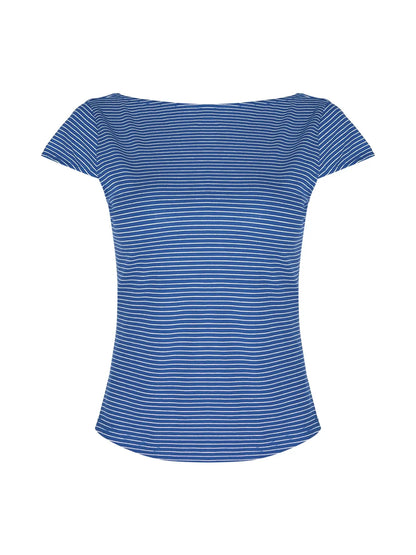 Striped Backless Short Sleeve Fitted T-Shirt Casual Chic Minimalist Summer Top Women'S Fashion Tee Womenswear