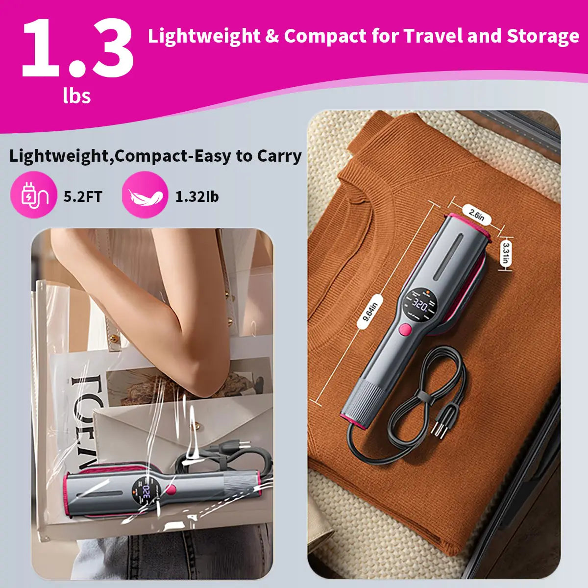 Dr.Flash Garment Steamer for Clothes, Portable Travel Clothing Steamer Iron, 7 Mode with LED Display, 5S Fast Heating, 90° Swivel Handle, New Year Gift,Summervibes Summerwins