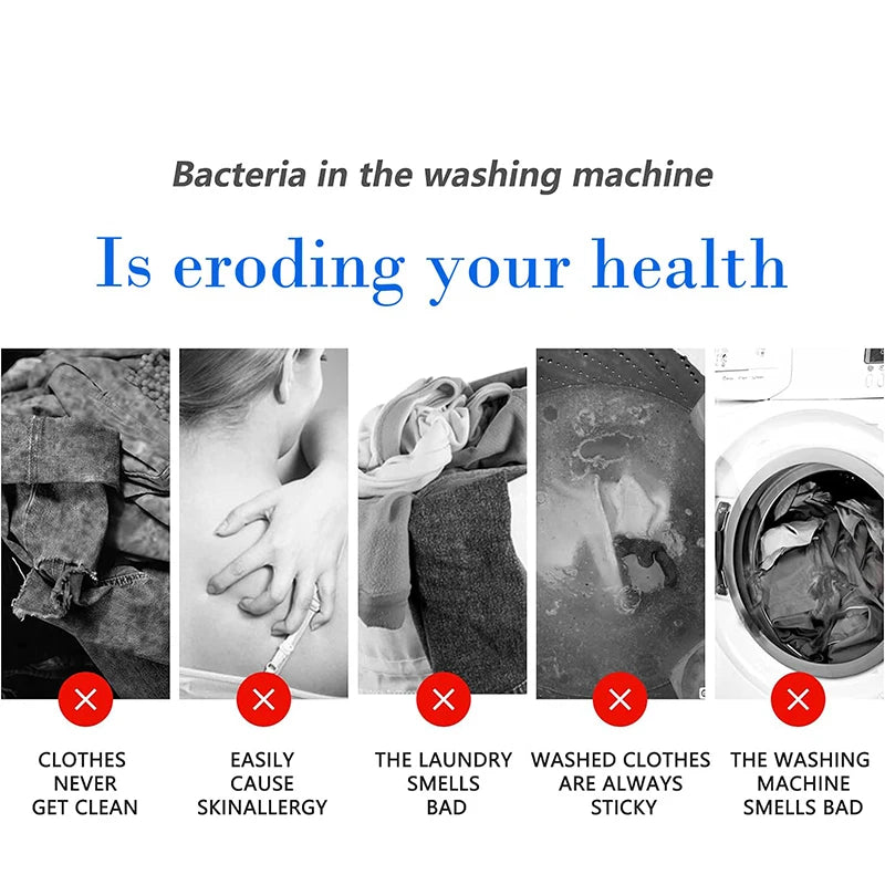 12/24Pcs Washing Machine Cleaner Tablets Penetrating Deep Clean Washer Cleaner Tablets for Front Loader and Top Load HE