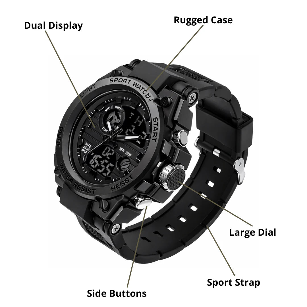 Men’S Outdoor Performance Watch – Dual Display & All-Weather Durability