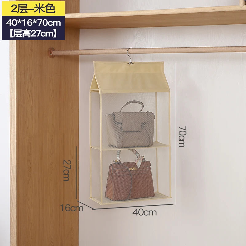 Handbag Hanging Organizer Hanging Wardrobe Organizer Three-Dimensional Storage Hanging Bag Handbag Organizer for Closet