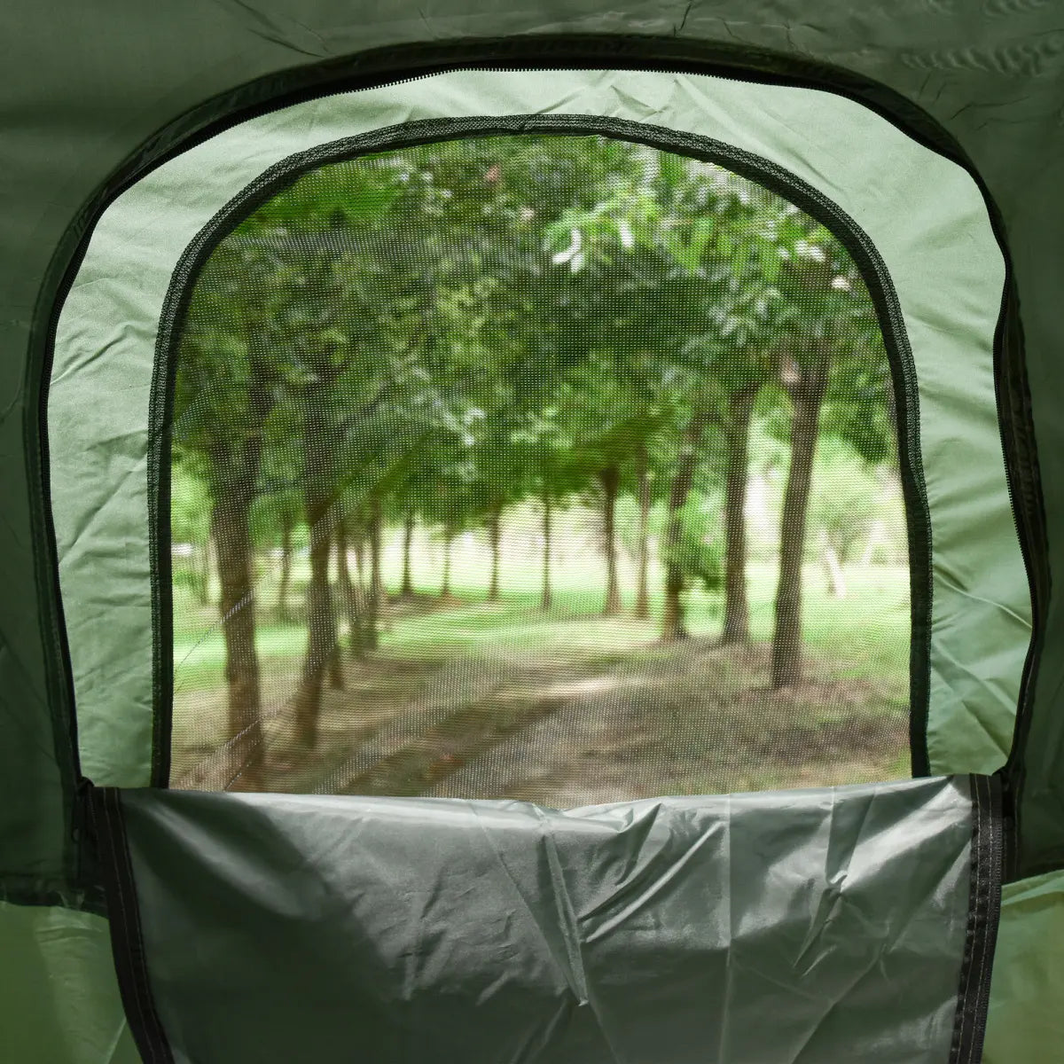 Outsunny Multifunctional Folding Camping Cots for Adults, Elevated Tent with Sleeping Bag, Thick Air Mattress Pad, Portable Single Sleeping Cot Camping Bed On-Site