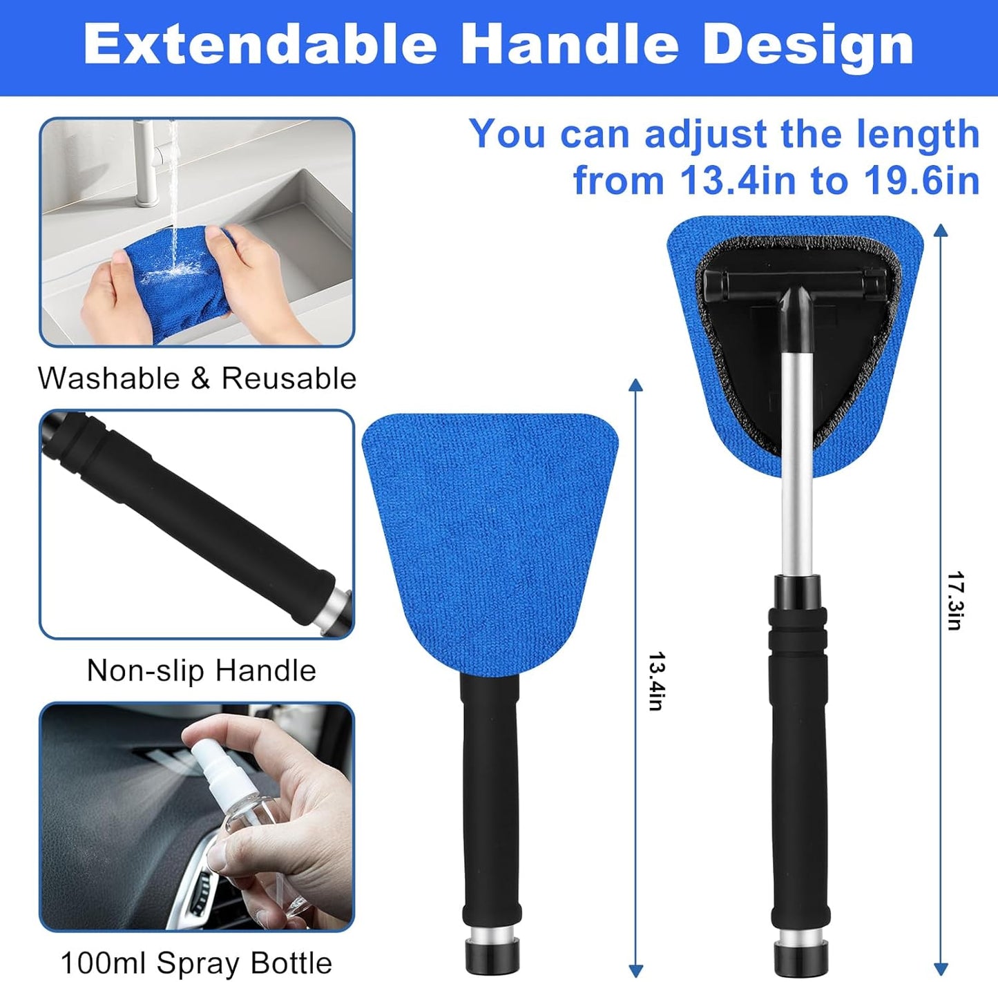 Windshield Cleaner Tool, 14Pcs Car Interior Cleaning Kit, Car Detailing Kit Interior Cleaner, Car Detailing Brushes, Car Cleaning Gel, inside Cleaning Supplies Accessories for Women Men