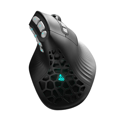 SOLAKAKA E9 Ergonomic Vertical MMO Gaming Mouse PAW3311 248000 DPI Tri-Mode Ergonomic Wireless with 10 Side Buttons PAW3311 RGB for PC Mac Ergonomic Budget Bluetooth Vertical Mouse Home Office Desk Accessory