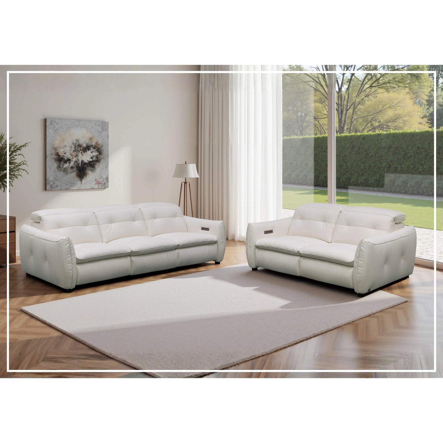 Klaussner Bravello Leather Motion Power Reclining Sofa
