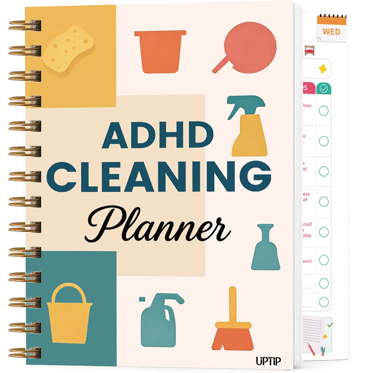 2026 ADHD Cleaning Planner & Declutter Workbook for Adults an Kids – Daily, Weekly, Monthly & Seasonal Cleaning Checklists with Reward System, Time Blocking, Habit Tracker & Home Organization Routine Beautiful Design