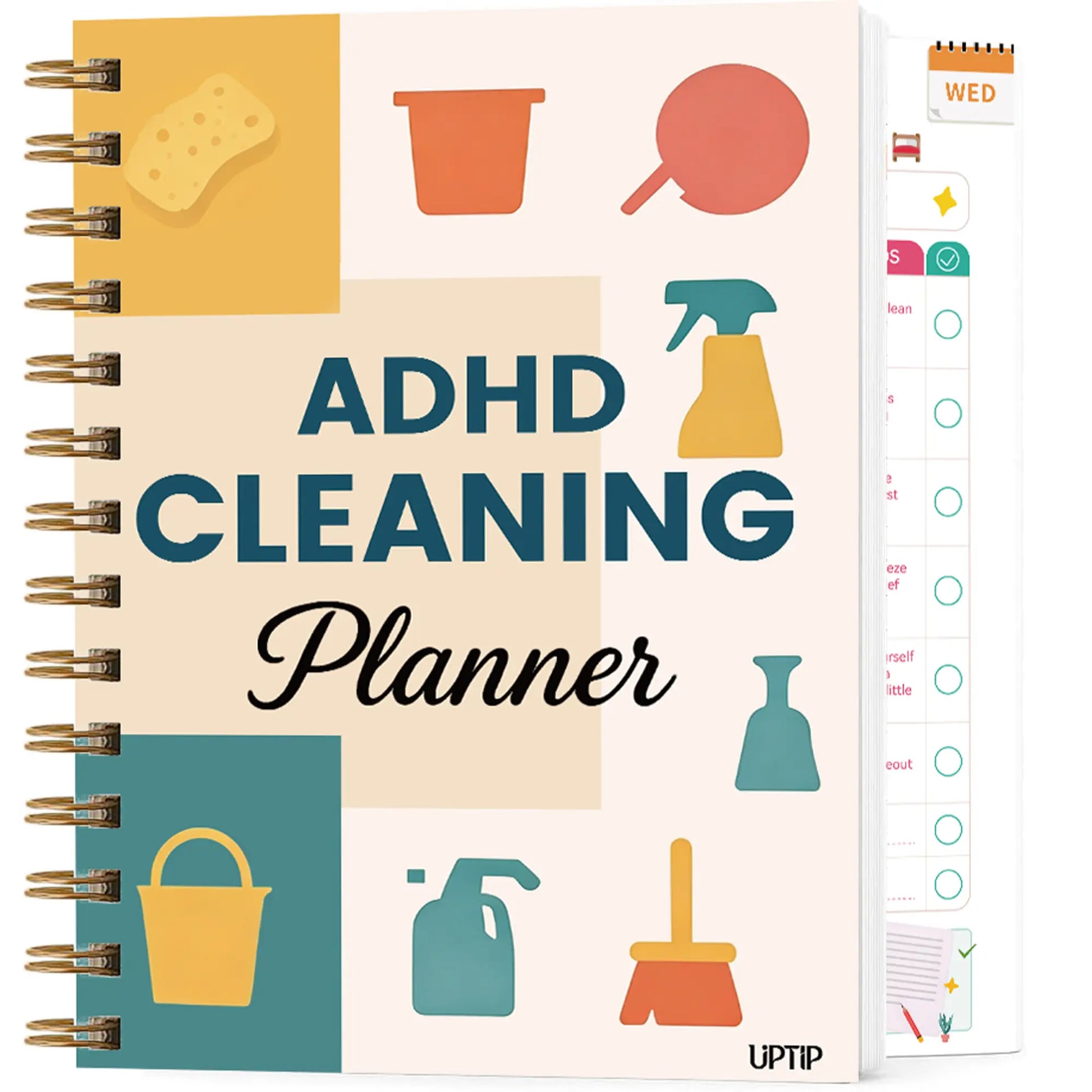 2026 ADHD Cleaning Planner & Declutter Workbook for Adults an Kids – Daily, Weekly, Monthly & Seasonal Cleaning Checklists with Reward System, Time Blocking, Habit Tracker & Home Organization Routine Beautiful Design