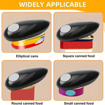Effortless Electric Can Opener, One-Touch, Smooth Edge, Battery Powered, Fits All Cans, Handheld for Seniors, Ideal Kitchen Gift