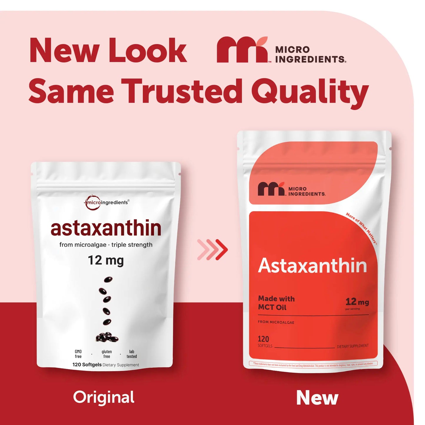 Micro Ingredients Astaxanthin 12Mg | Natural Tanning, Fresh Microalgae Source, Easy to Swallow