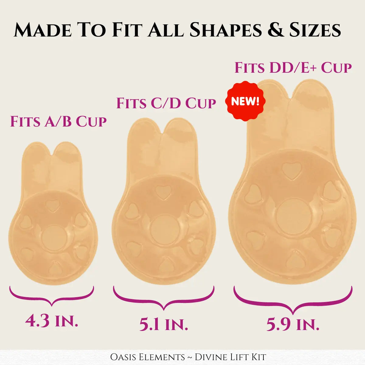 Divine Lift Kit - REUSABLE Sticky Bunny Bra with Boobtape and Reusable Silicone Nipple Covers - Breasts Coverage A-G Cup - Ultimate Breast Lift Set - Portable Travel Bag Womenswear Seamless Women Outfit Enhancer Invisible Push-Up Skin Waterproof