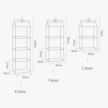 Handbag Hanging Organizer Hanging Wardrobe Organizer Three-Dimensional Storage Hanging Bag Handbag Organizer for Closet
